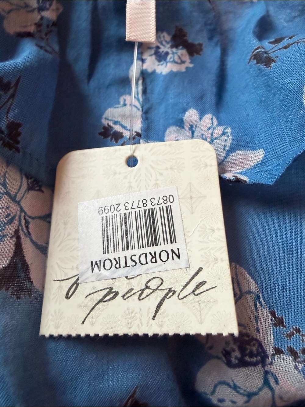 #681 Free People Amanda  Blue Floral Ruffle V-Neck Blouse - Picture 10 of 13